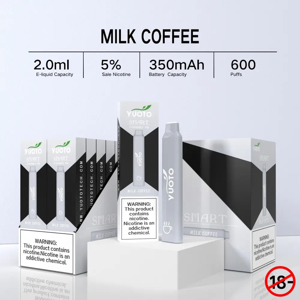 Yuoto Smart Milk Coffee är en läcker och smakfull e-juice som ger en mjuk och fyllig smak av nybryggt kaffe med en mjölkig underton. Den är perfekt för alla som älskar kaffe och vill njuta av den under dagen utan att behöva brygga en kopp varje gång. E-juicen är tillverkad med högsta kvalitet av ingredienser och är fri från nikotin, vilket gör den till ett hälsosamt alternativ för alla vape-entusiaster. Yuoto Smart Milk Coffee kommer i en elegant förpackning