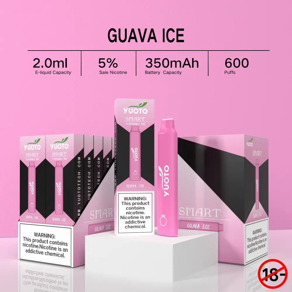uoto Smart Guava ICE är en frisk och svalkande e-juice som kombinerar söt guava med en kylande effekt. Denna e-juice från Yuoto ger en smakupplevelse som är både fruktig och uppfriskande. Passar perfekt för dig som söker en ny och spännande smakupplevelse. Beställ din Yuoto Smart Guava ICE idag och njut av en härlig vape-stund!" Relevanta sökord kan vara "Yuoto Smart Guava ICE", "e-juice", "vape", "fruktig", "kylande"