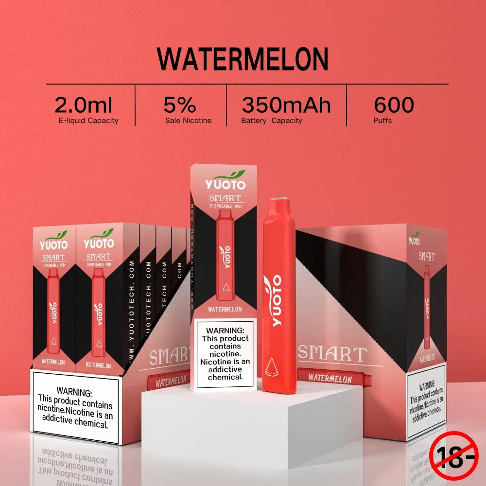 Förpackad med en färsk och saftig smak av vattenmelon, är Yuoto Smart Vattenmelon en av de mest populära e-cigaretterna på marknaden. Denna lättanvända enhet ger dig en smakupplevelse som liknar äkta vattenmelon, med en sval och uppfriskande känsla i varje puff. Den kompakta och bärbara designen gör det lätt att bära med sig och använda överallt, och det laddningsbara batteriet ger en långvarig prestanda. Upptäck den fantastiska smaken av Yuoto Smart Vattenmelon idag