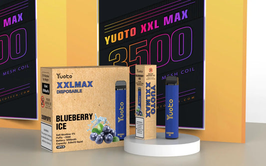 Smaka på sommaren med Yuoto XXL Max Blueberry Ice! Denna ljuvliga e-cigaretten ger en härligt fräsch smak av blåbär och is som garanterat kommer att bli din nya favorit. Den kraftfulla 1200mAh-batteriet ger en imponerande livslängd, så att du kan njuta av smaken hela dagen lång. Beställ din e-cigaretten idag och upptäck den underbara smaken av Yuoto XXL Max Blueberry Ice!
