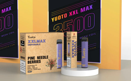 Upplev naturens underverk med Yuoto XXL Max Pine Needle Berries. En kombination av frisk tallbarr och söta bär tar dig med på en smakresa genom skogen.