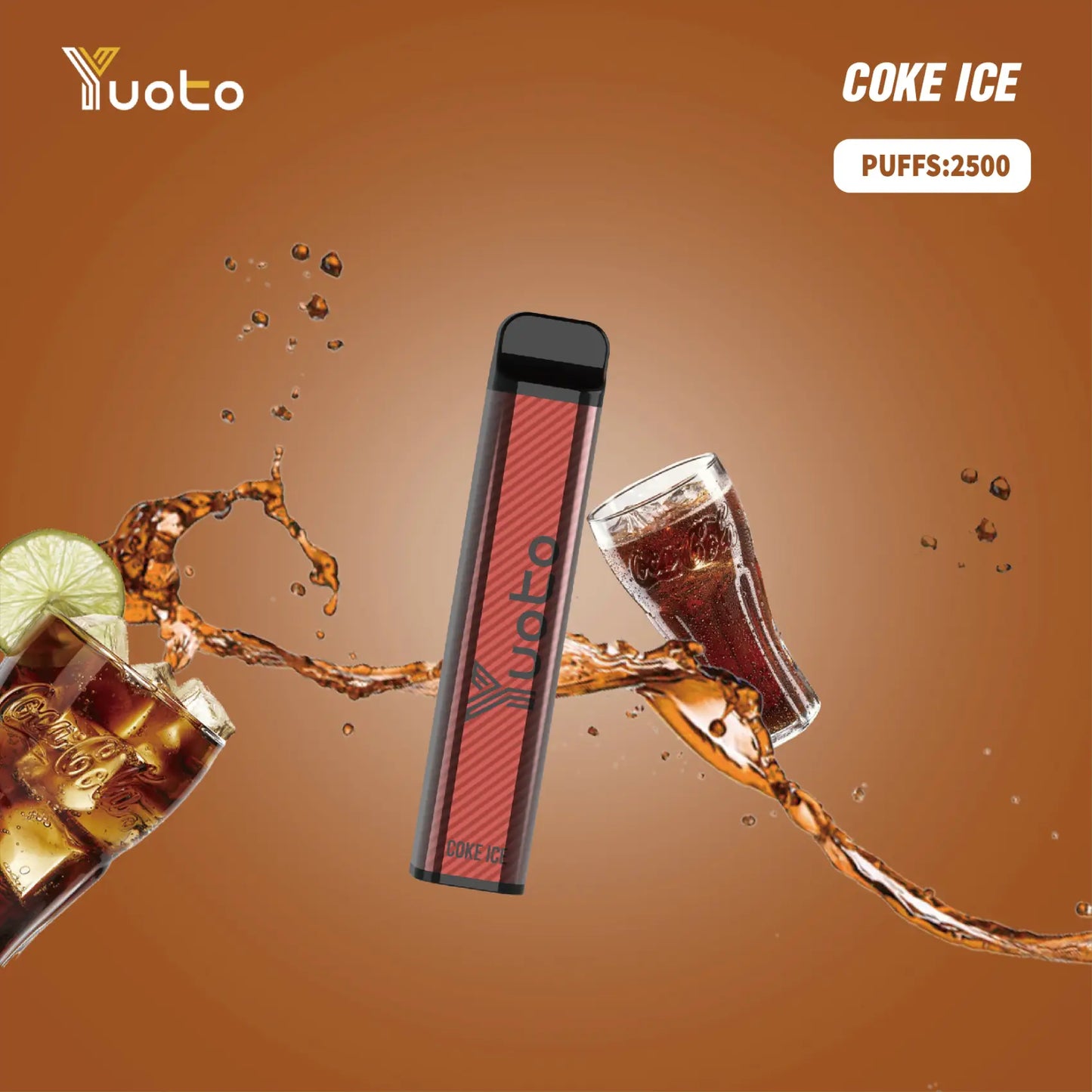 Bilden på Yuoto XXL Cola Ice kan beskrivas som en härlig och uppfriskande cola-smak med en svalkande iskänsla. En perfekt vaping-upplevelse för alla som älskar kolsyrade drycker och söta läskedrycker. Med en storlek på XXL kommer denna vape-enhet hålla dig nöjd länge.